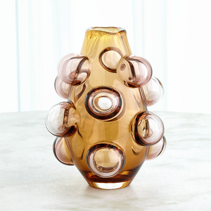 Global Views Bubbled Vase - Amber Blush