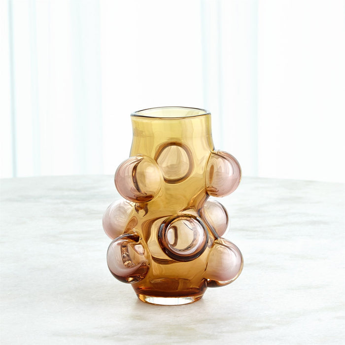 Global Views Bubbled Vase - Amber Blush