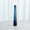 Global Views Glass Tower Vase - Blue