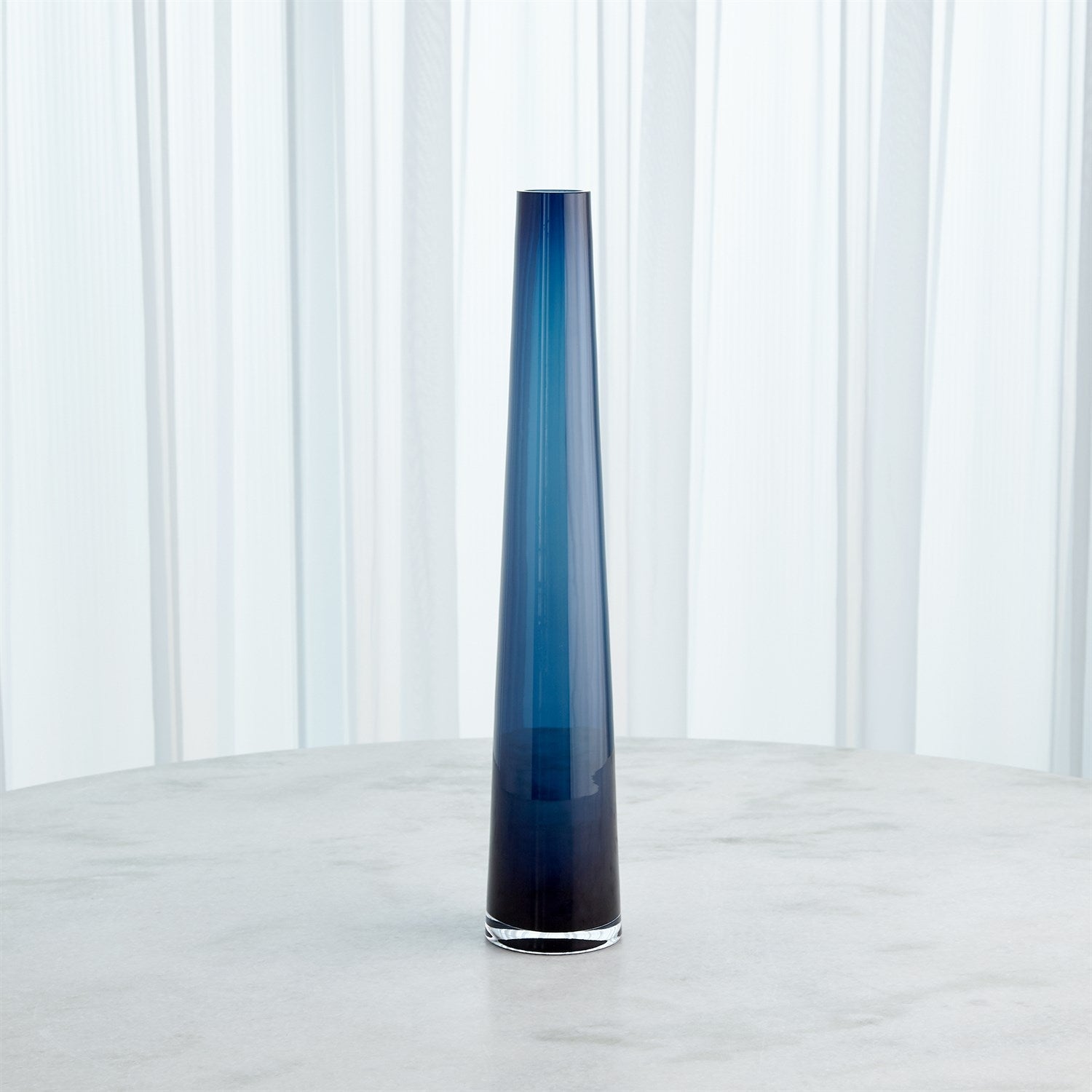 Global Views Glass Tower Vase - Blue