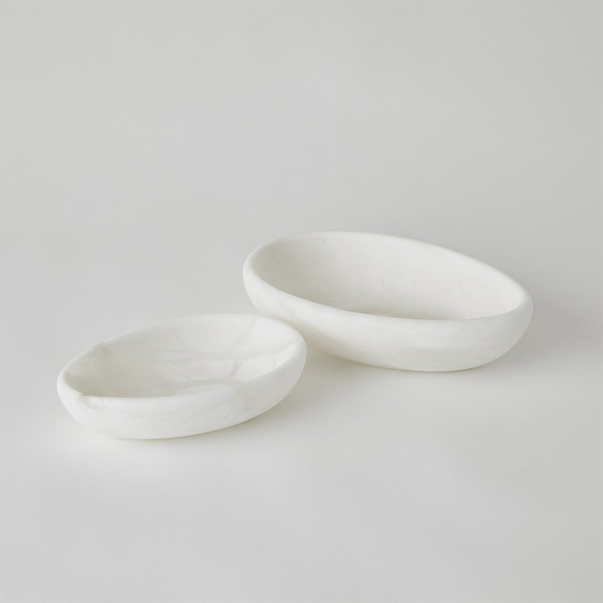 Global Views Oblique Alabaster Bowl - White