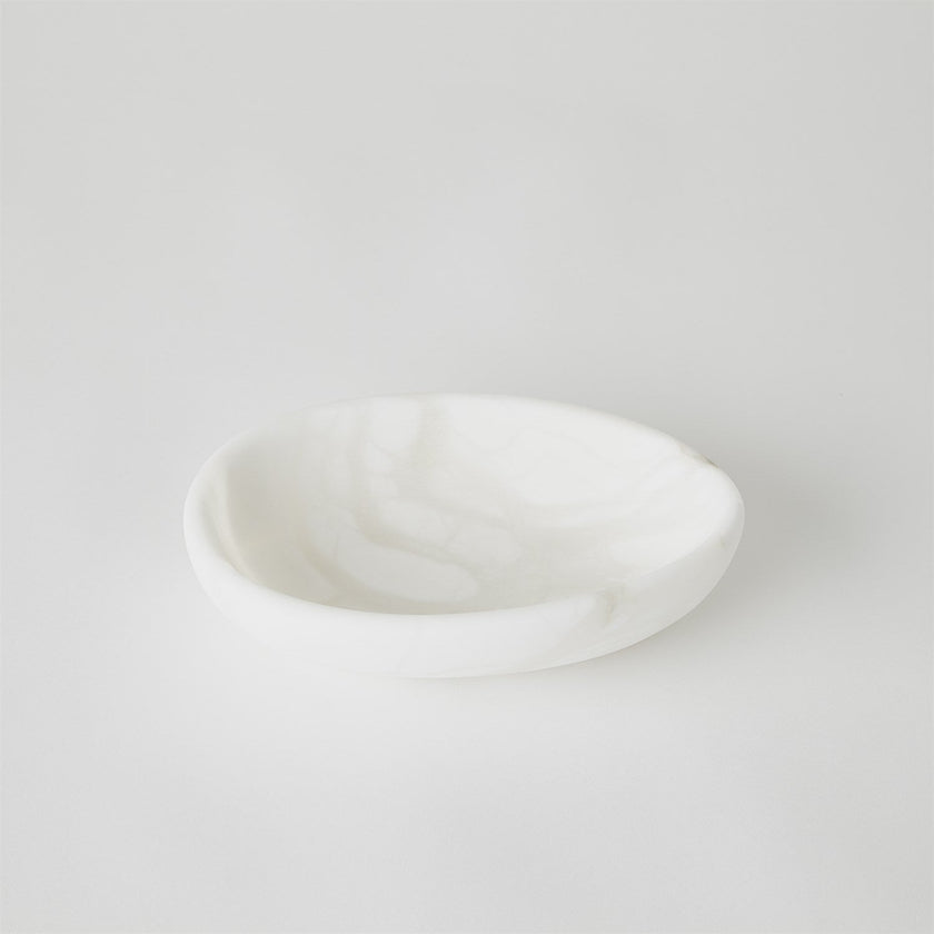 Global Views Oblique Alabaster Bowl - White