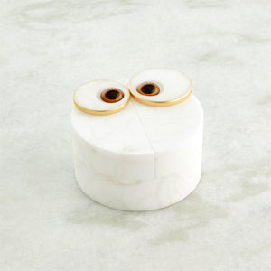 Global Views Alabaster Owl Box