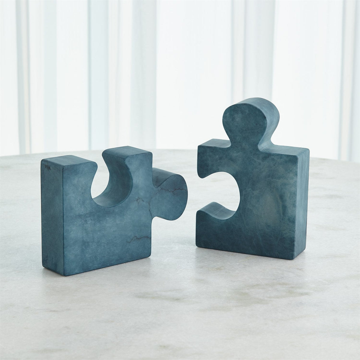 Global Views Alabaster Jigsaw Bookends Set of 2