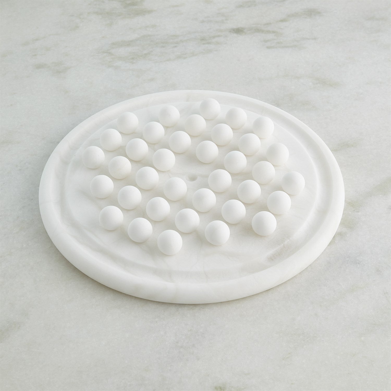 Global Views Alabaster Solitaire Game Set