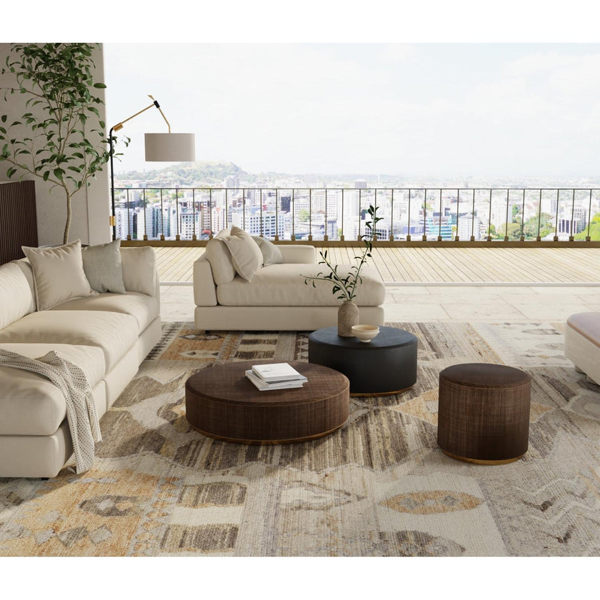 Feizy Kasbah 69FZF Transitional Moroccan Rug in Ivory/Gray/Orange