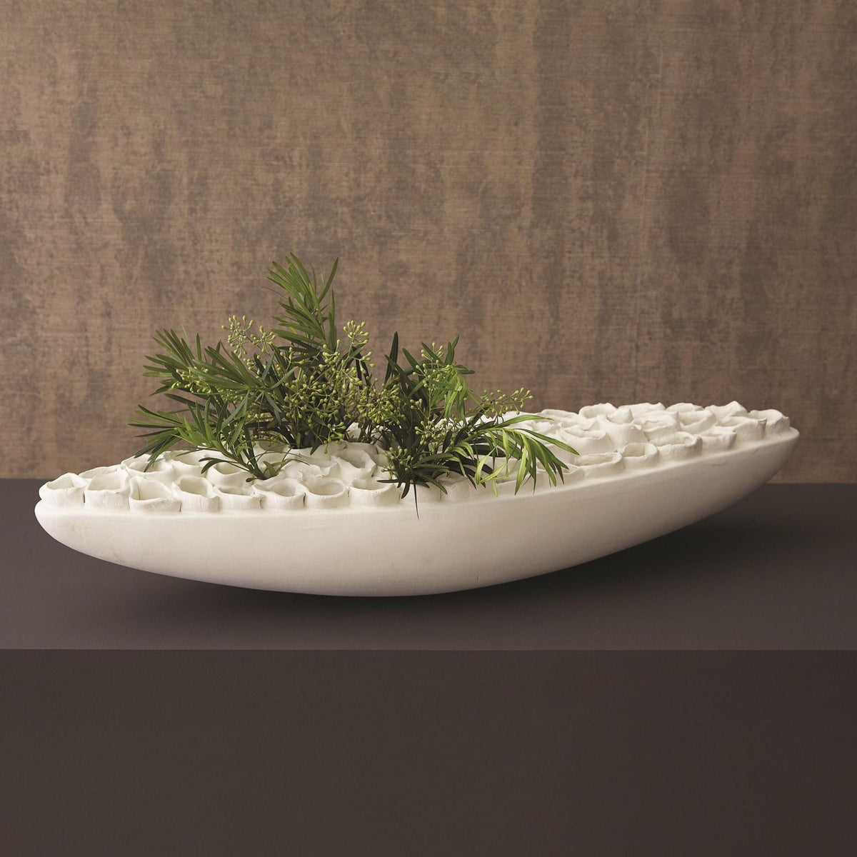 Global Views Reef Matte White Centerpiece