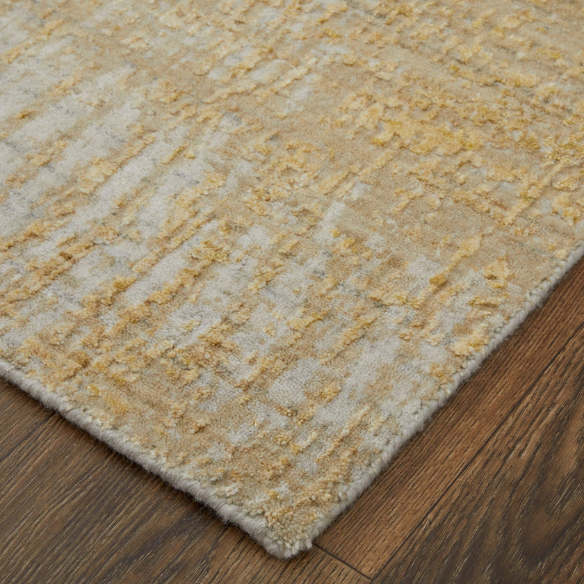 Feizy Eastfield 69FRF Modern Abstract in Yellow/Ivory/Gold