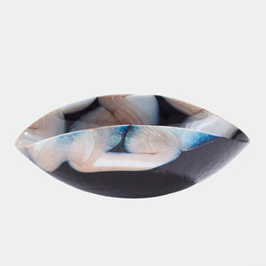Global Views Swoon Black Beige Bowl and Charger