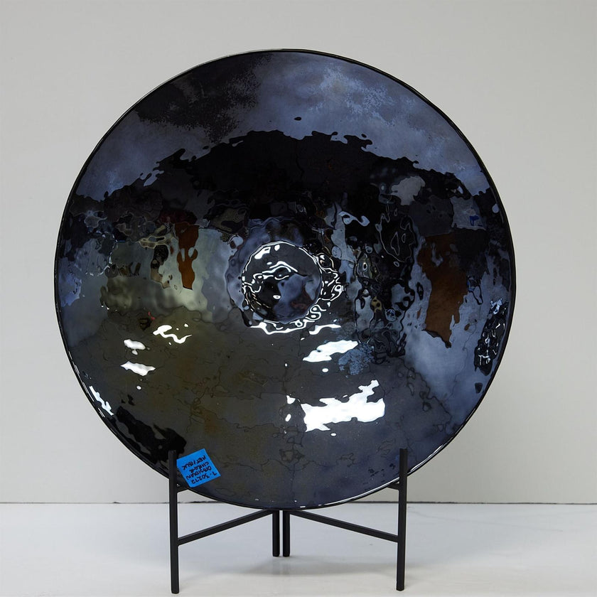 Global Views Obsidian Metallic Black Plate and Charger