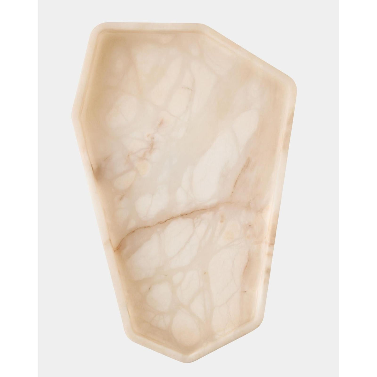 Global Views Polygon Tray Alabaster