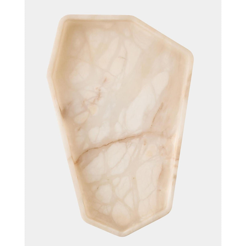 Global Views Polygon Tray Alabaster