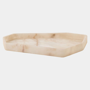 Global Views Polygon Tray Alabaster