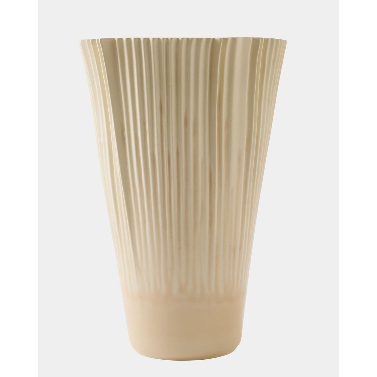 Global Views Pleated Vase Drip Cream