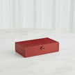 Global Views Marbled Leather D Ring Box - Deep Red