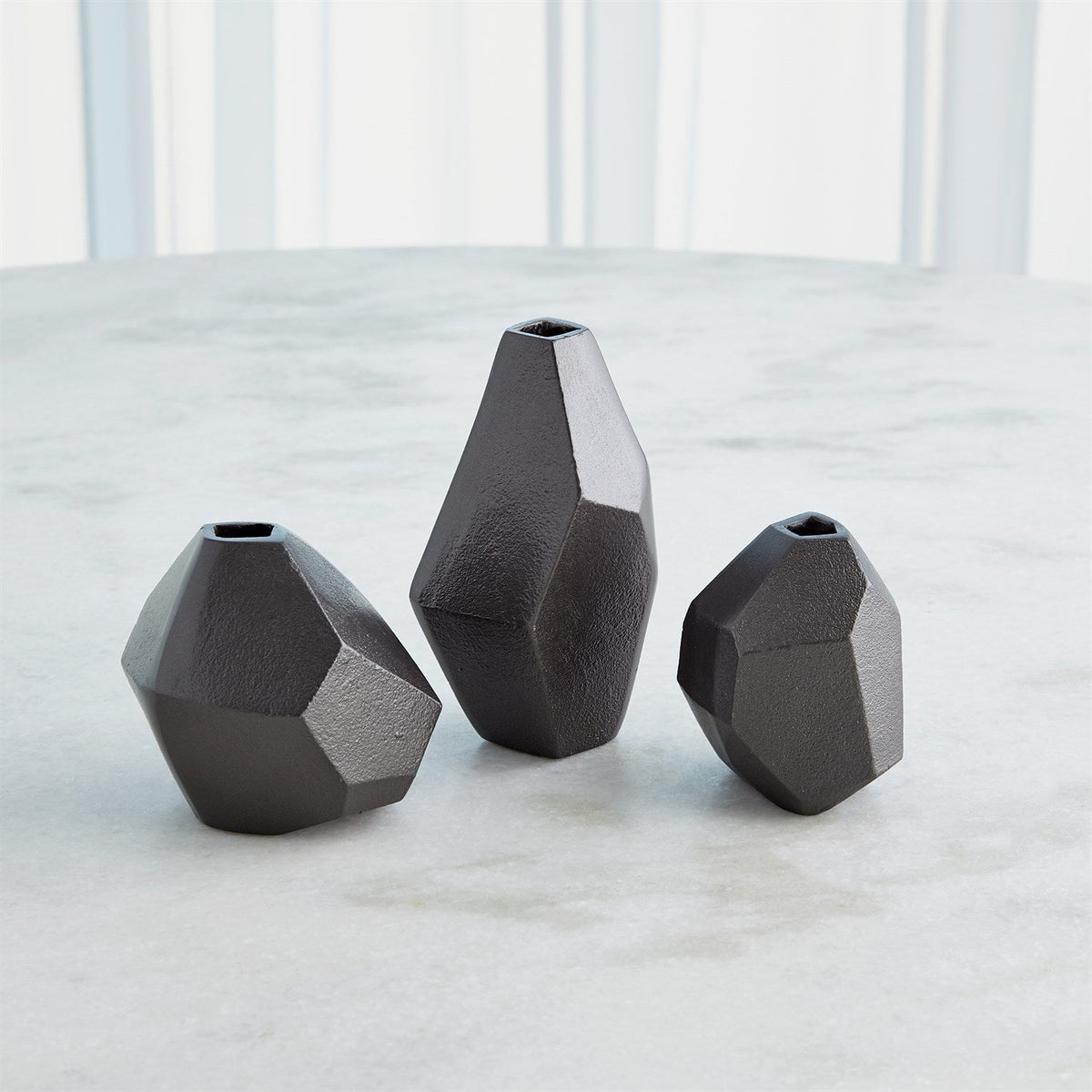 Global Views S Geo Vases - Black Nickel