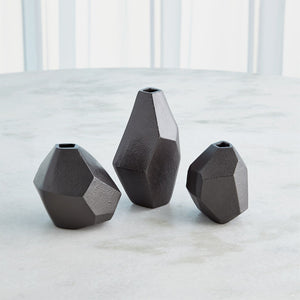Global Views S Geo Vases - Black Nickel