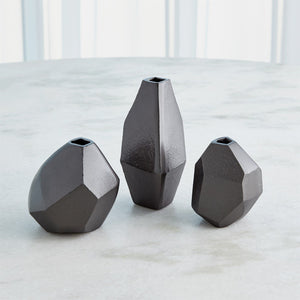 Global Views S Geo Vases - Black Nickel