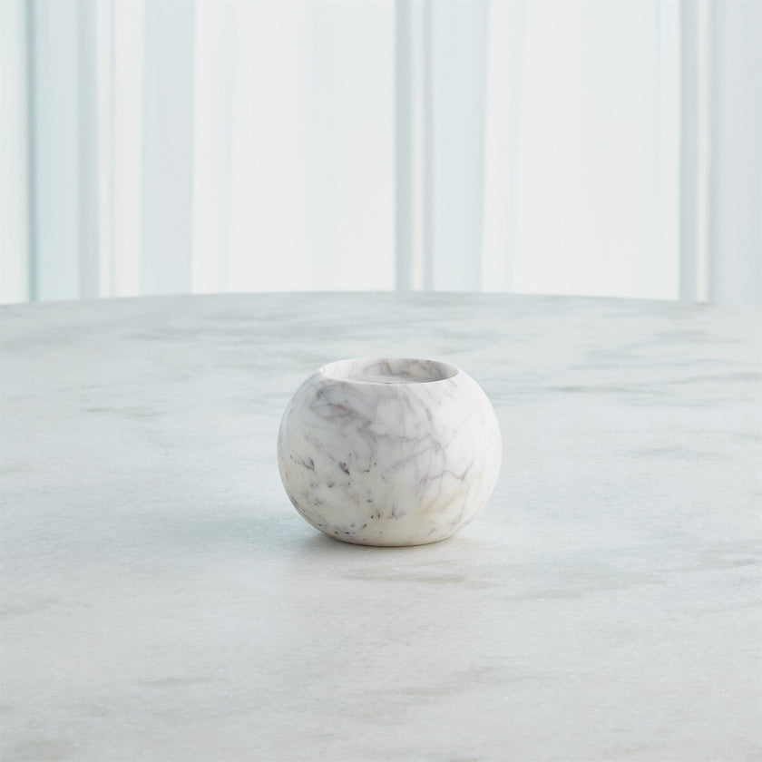 Global Views Globe Candle Holder - White