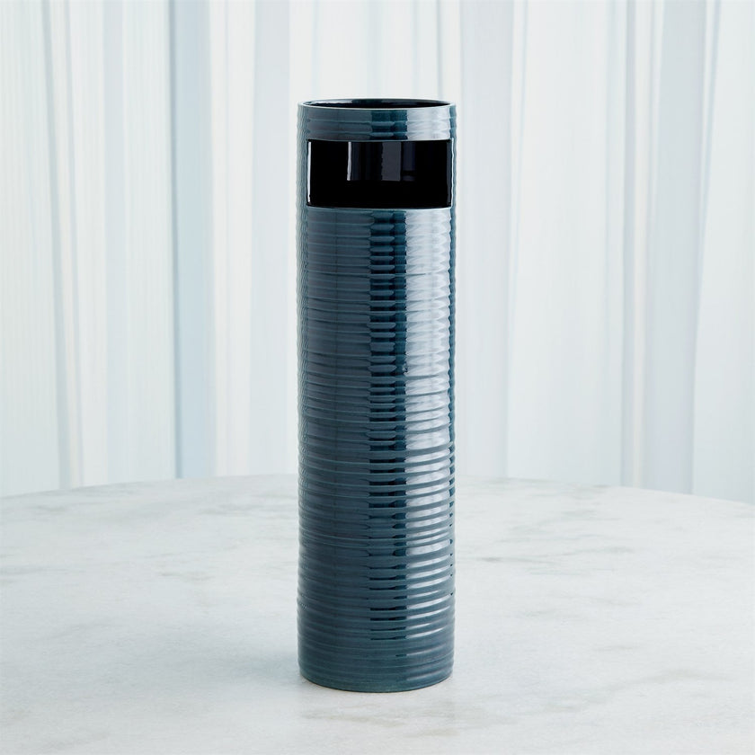 Global Views Cut Out Vase - Dark Blue