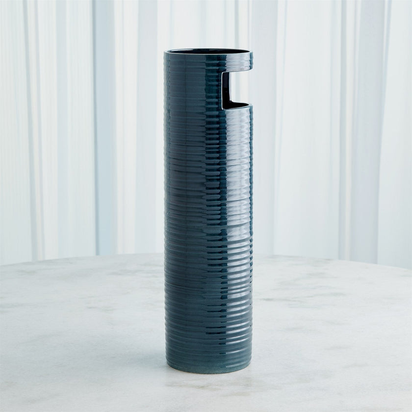 Global Views Cut Out Vase - Dark Blue