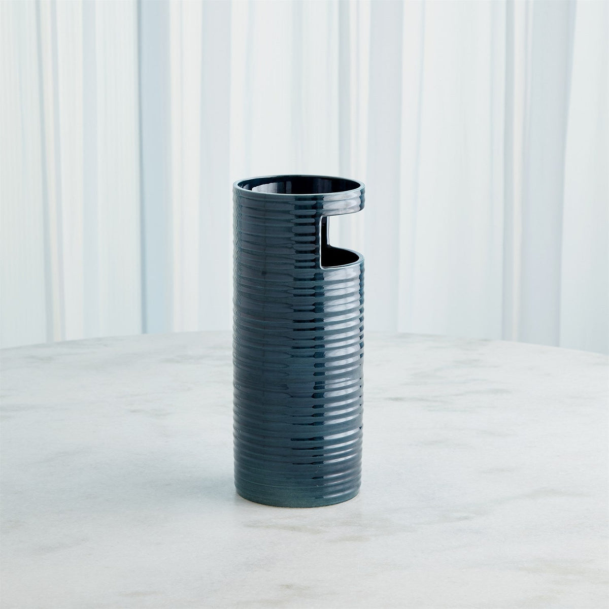 Global Views Cut Out Vase - Dark Blue
