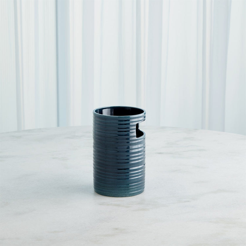 Global Views Cut Out Vase - Dark Blue