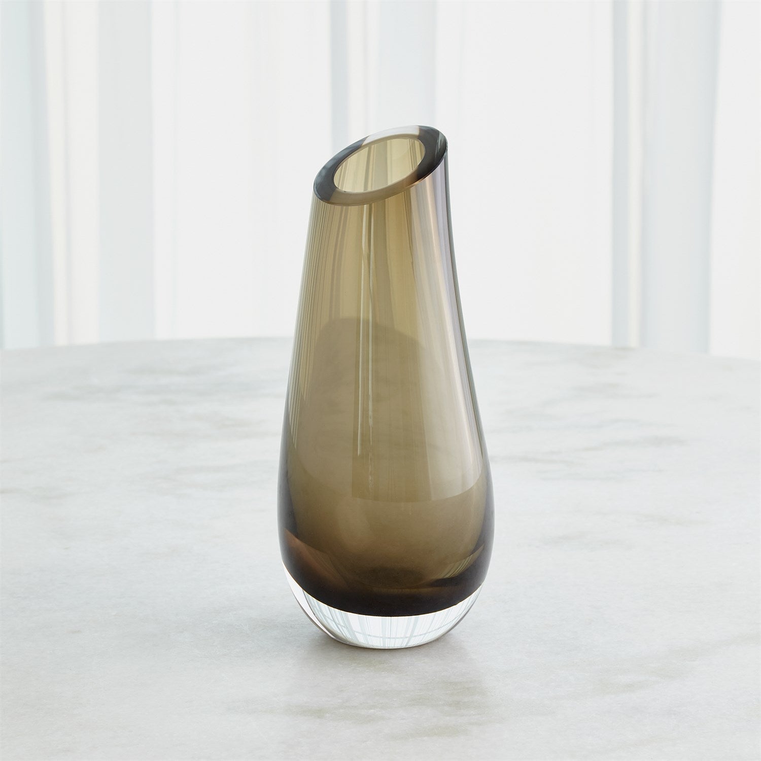 Global Views Slant Vase - Smoke