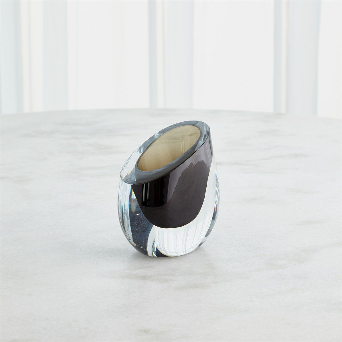 Global Views Slant Vase - Smoke