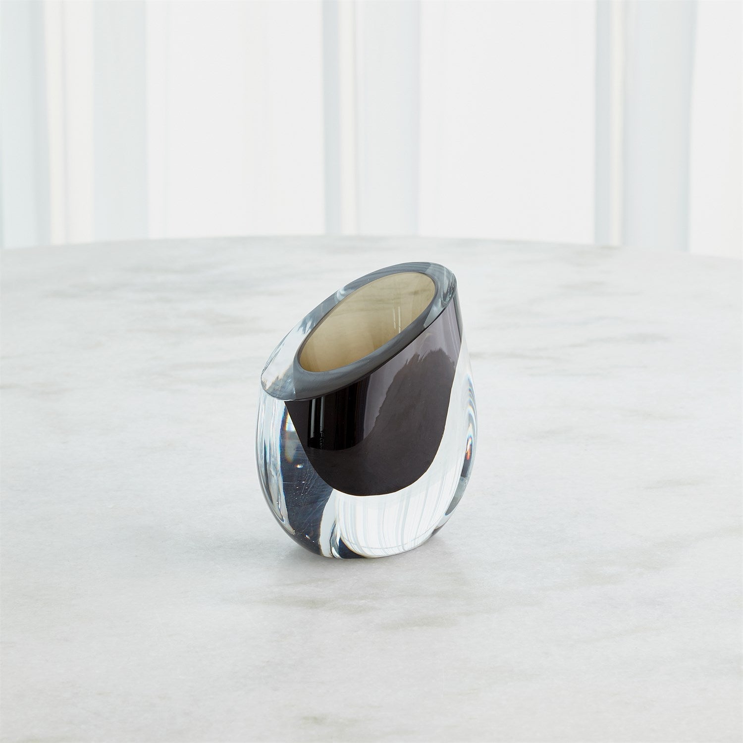Global Views Slant Vase - Smoke