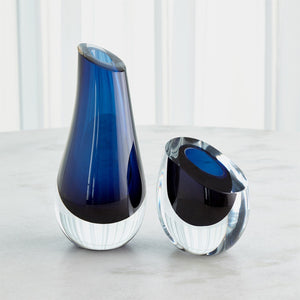 Global Views Slant Vase - Blue