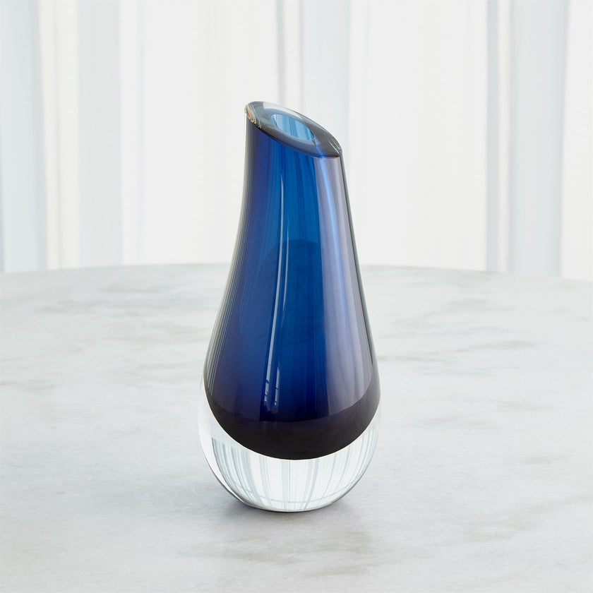 Global Views Slant Vase - Blue