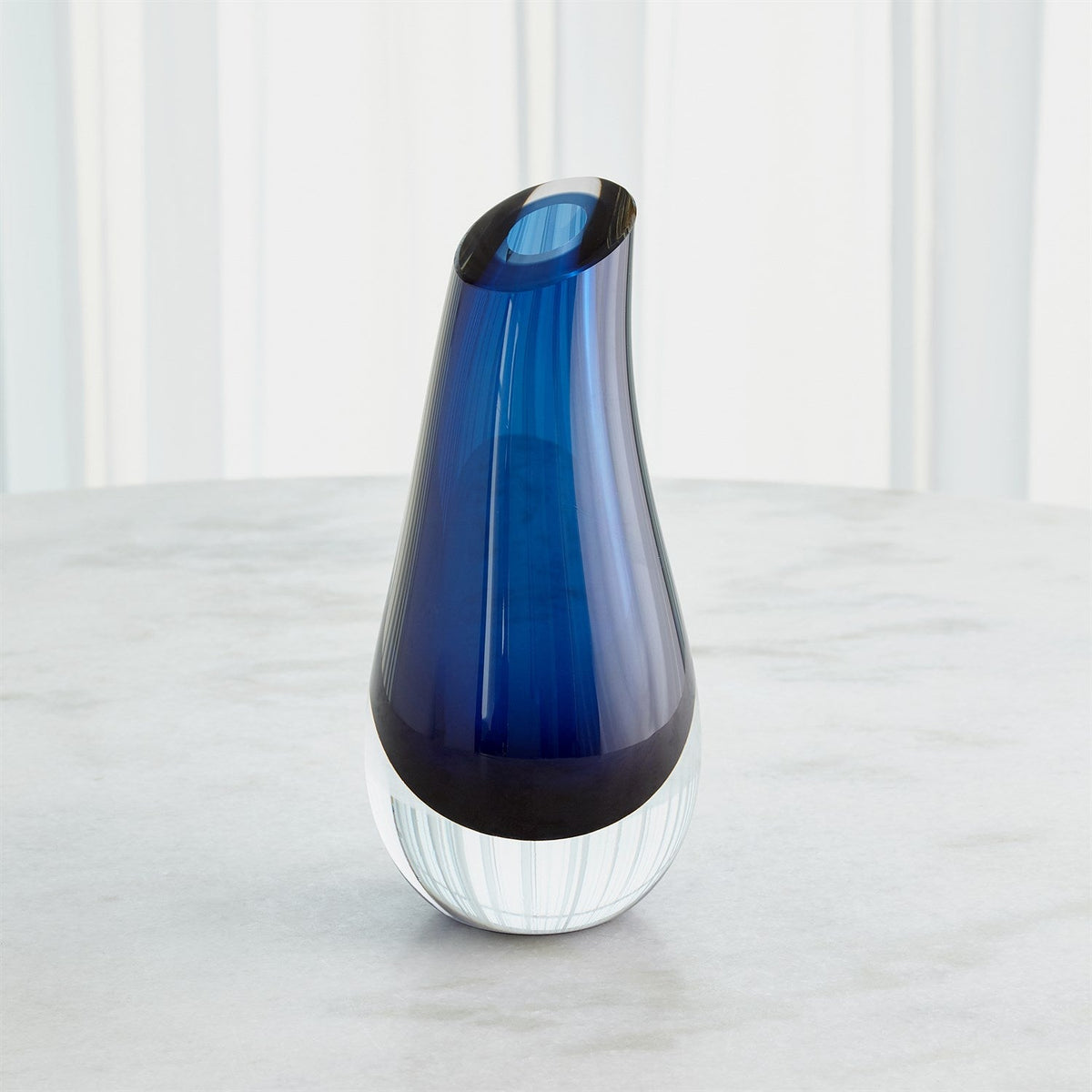 Global Views Slant Vase - Blue