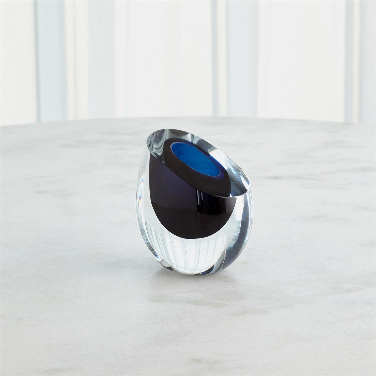 Global Views Slant Vase - Blue