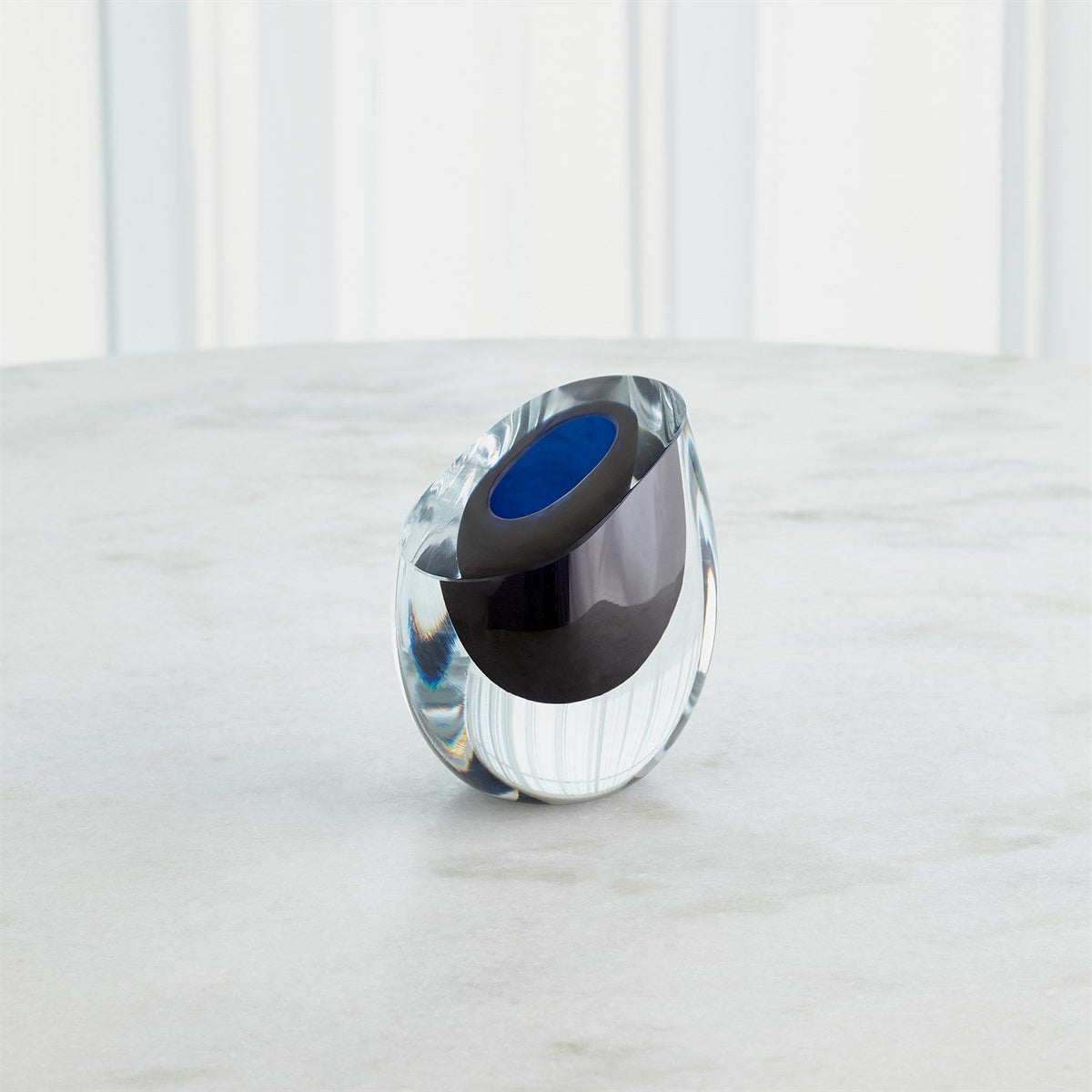 Global Views Slant Vase - Blue