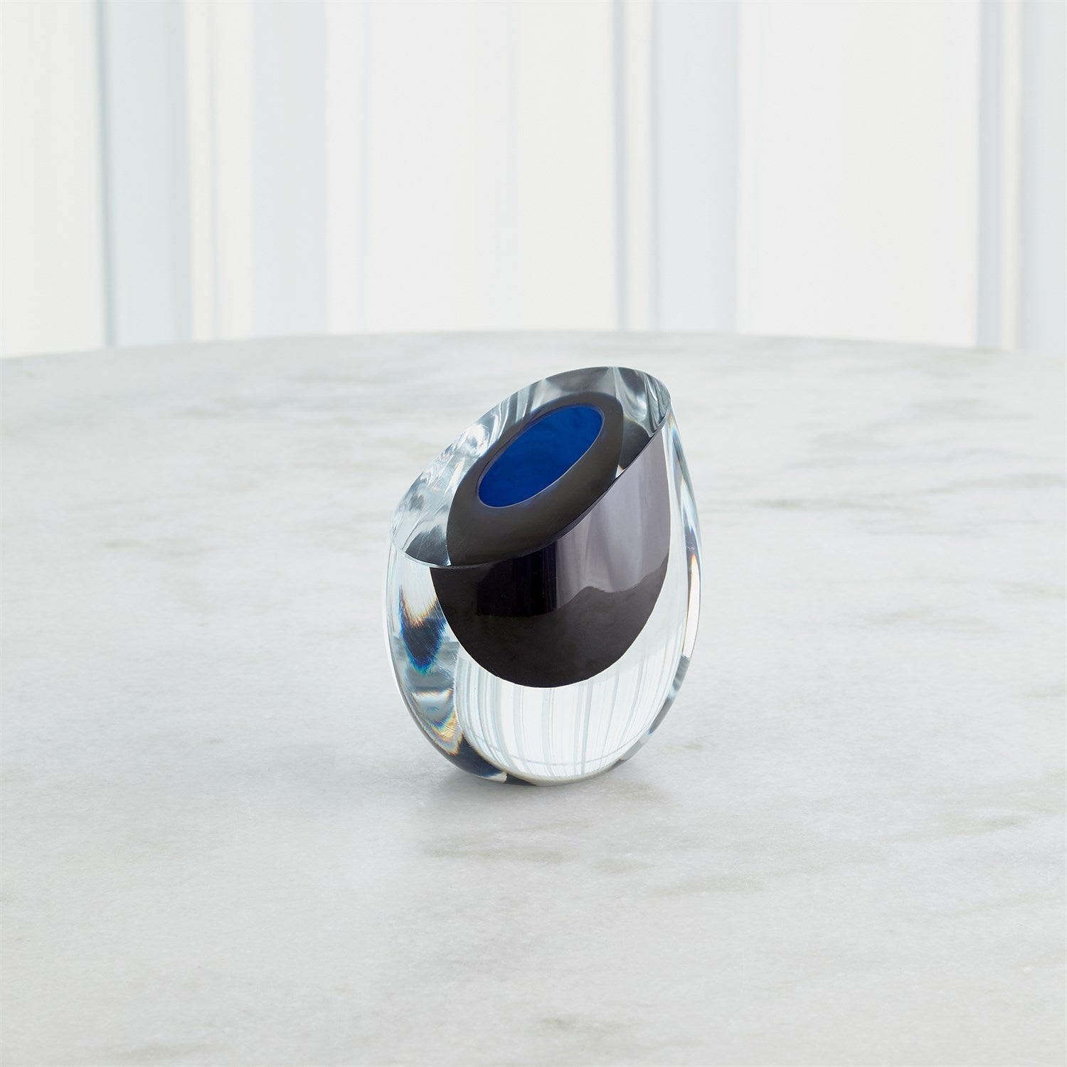 Global Views Slant Vase - Blue
