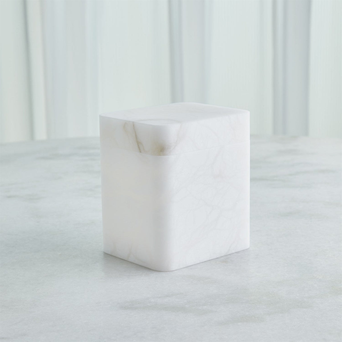 Global Views Raggio Alabaster Box - White
