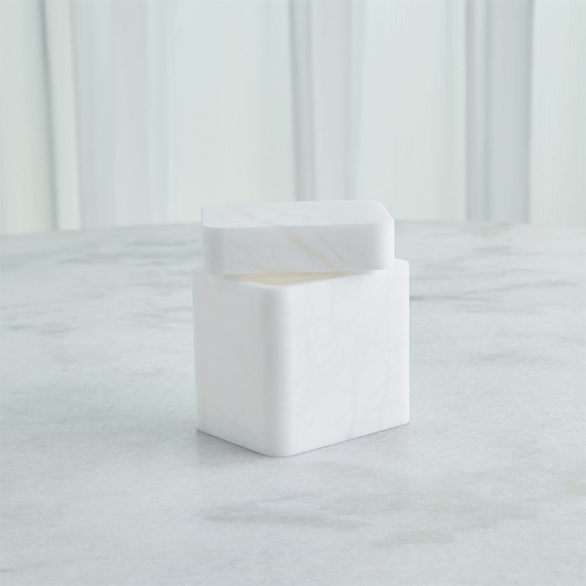 Global Views Raggio Alabaster Box - White