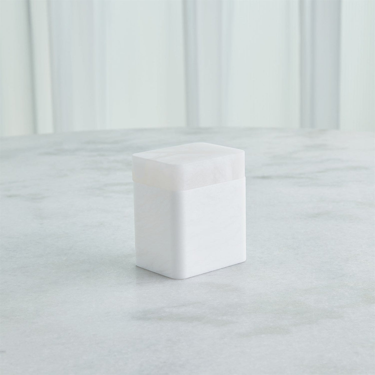Global Views Raggio Alabaster Box - White
