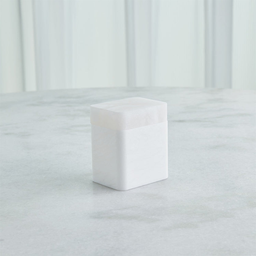 Global Views Raggio Alabaster Box - White