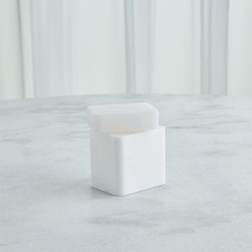 Global Views Raggio Alabaster Box - White