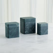 Global Views Raggio Alabaster Box - Black/Green