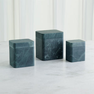 Global Views Raggio Alabaster Box - Black/Green