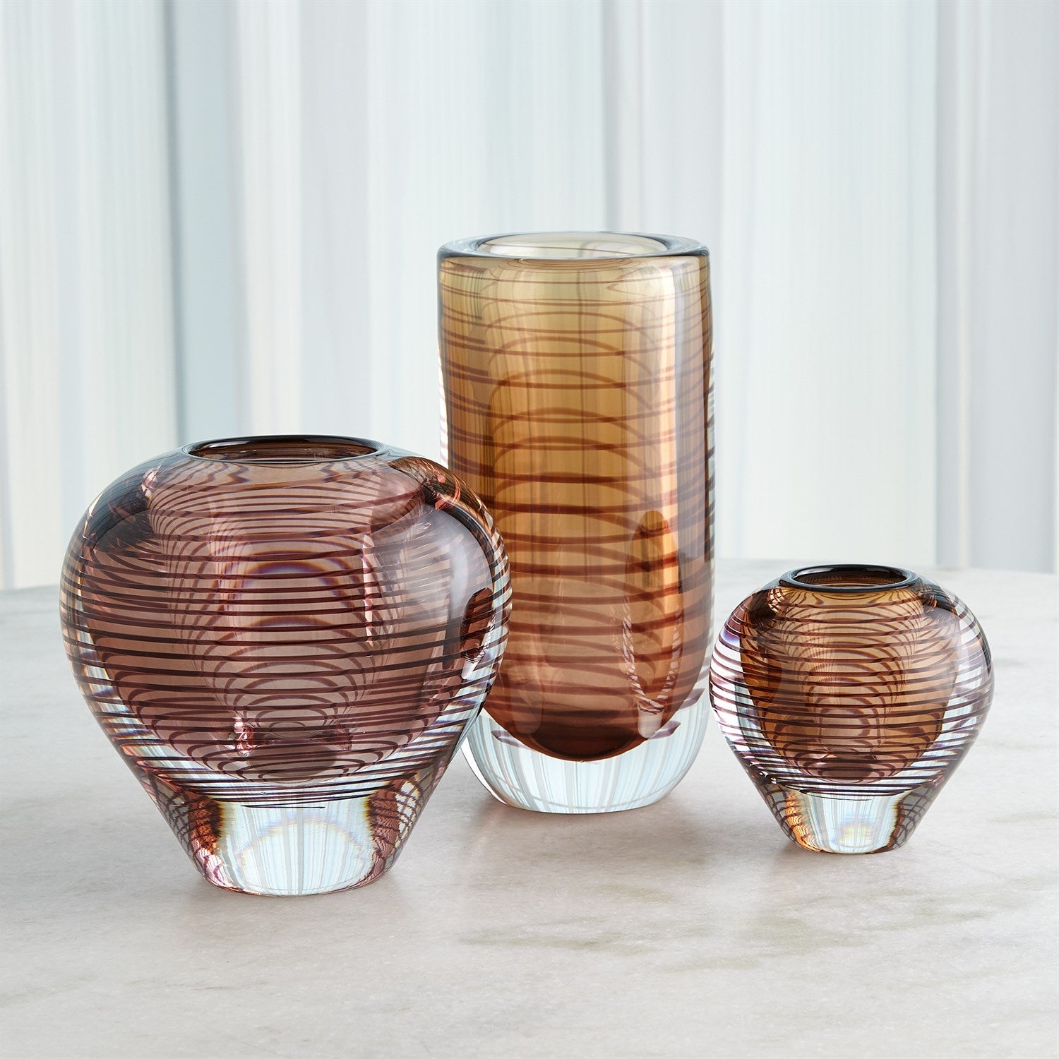 Global Views Spiraled Vase - Amber