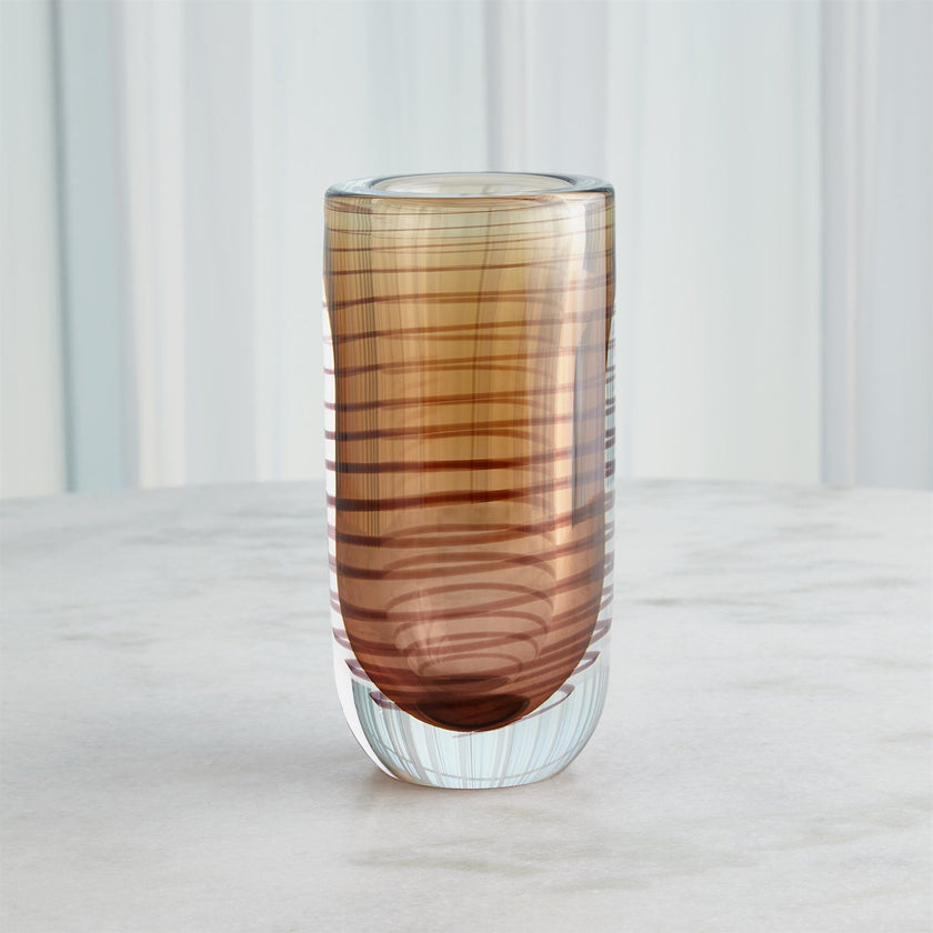Global Views Spiraled Vase - Amber