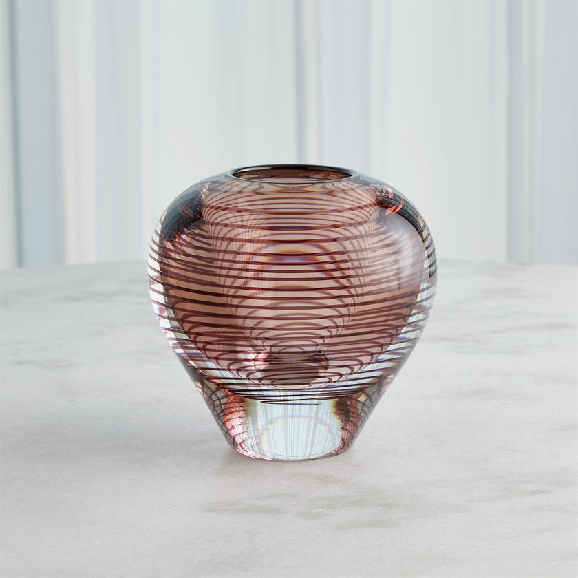 Global Views Spiraled Vase - Amber