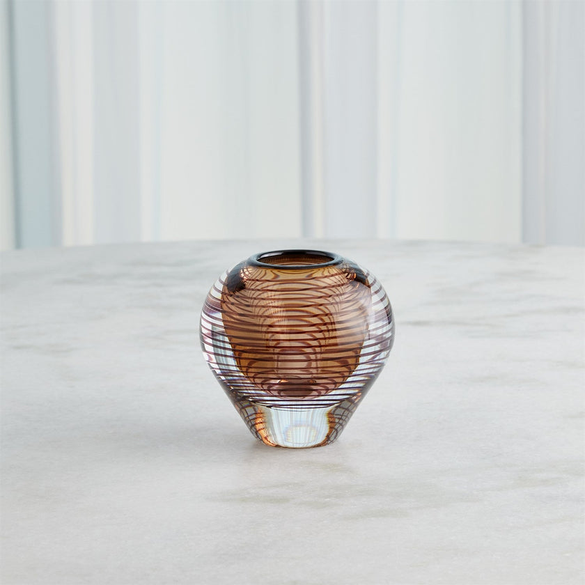 Global Views Spiraled Vase - Amber