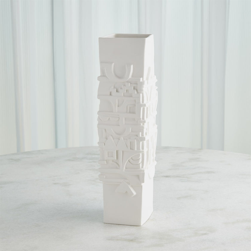 Global Views Totem Vase - Matte White