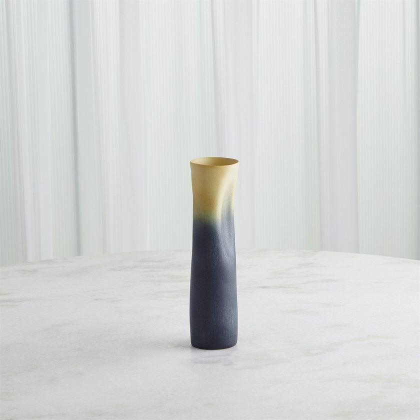 Global Views Indent Vase & Bowl - Grey Yellow