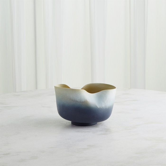 Global Views Indent Vase & Bowl - Grey Yellow